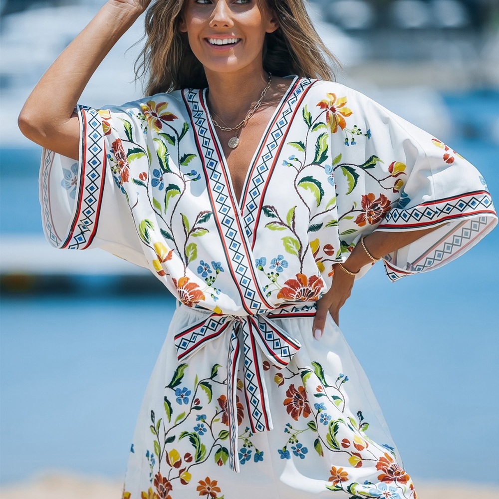 Cupshe Floral Kimono Cover-Up